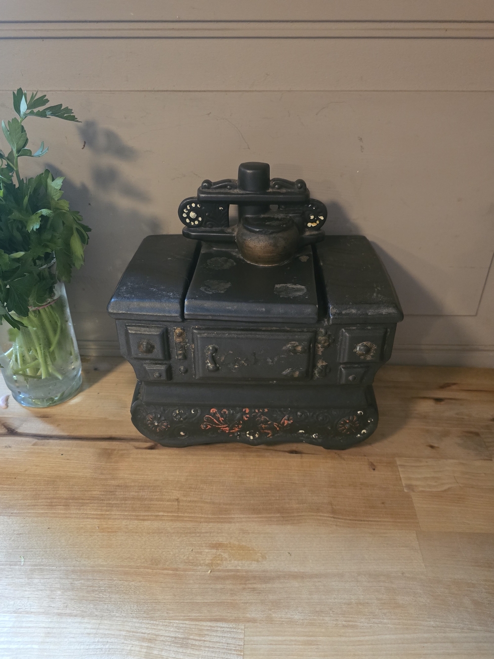 McCoy Cookie Jar Pottery Cast Iron Stove Oven Made